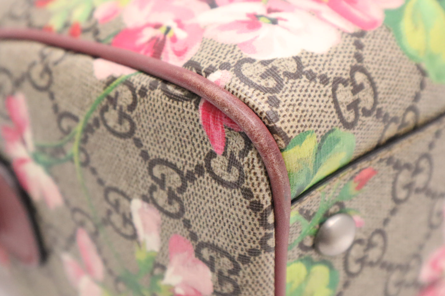 Gucci Boston Bag in Pink Blooms GG Canvas