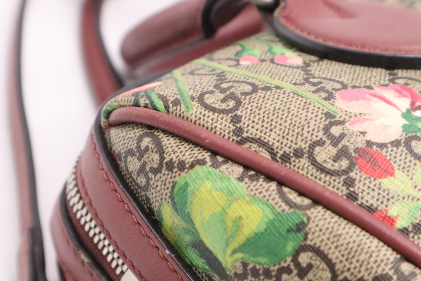 Gucci Boston Bag in Pink Blooms GG Canvas