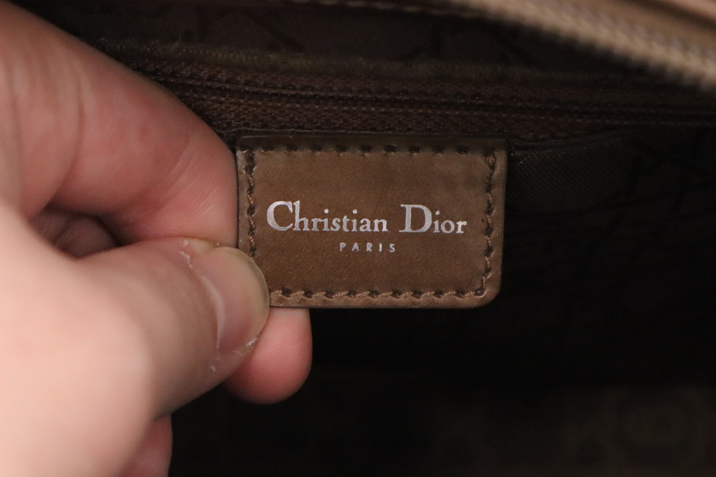 Dior Malice Shoulder Bag in Brown Patent Leather
