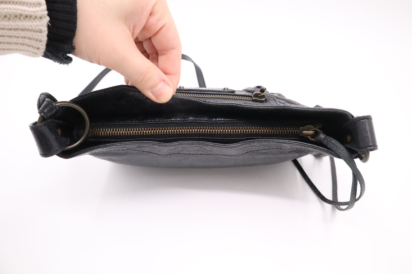 Balenciaga Le Cagole Shoulder Bag in Black Leather