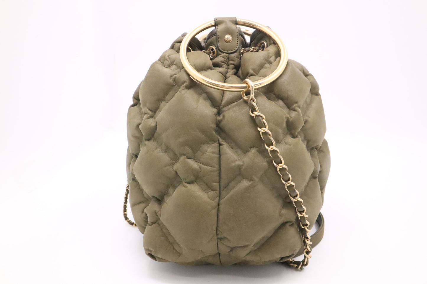 Chanel Bubble Bucket Bag in Military Green Leather