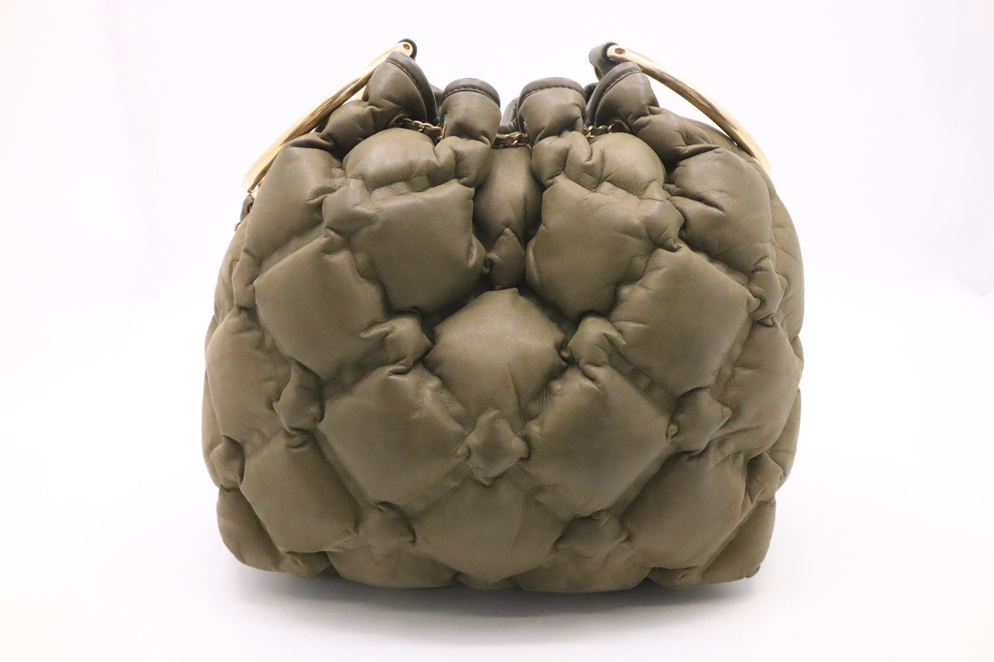 Chanel Bubble Bucket Bag in Military Green Leather