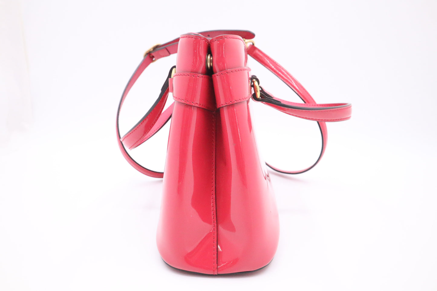 Gucci Horsebit Handbag in Pink Patent Leather