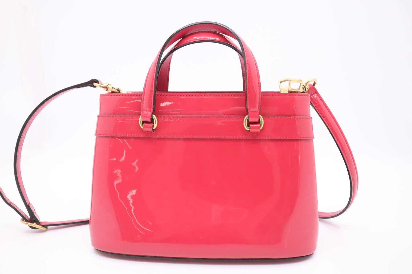 Gucci Horsebit Handbag in Pink Patent Leather