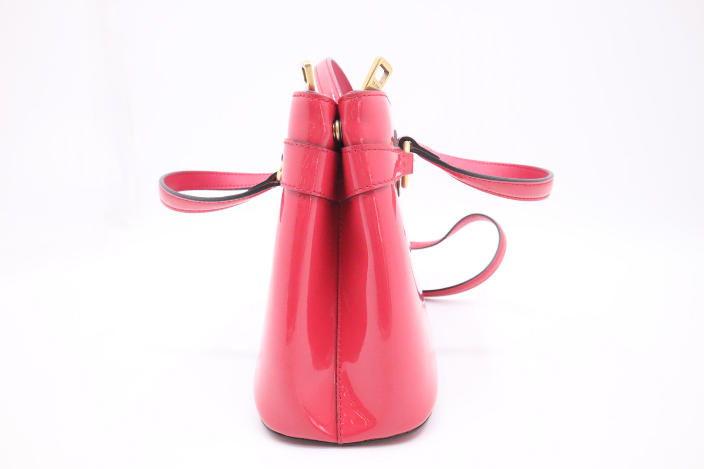 Gucci Horsebit Handbag in Pink Patent Leather
