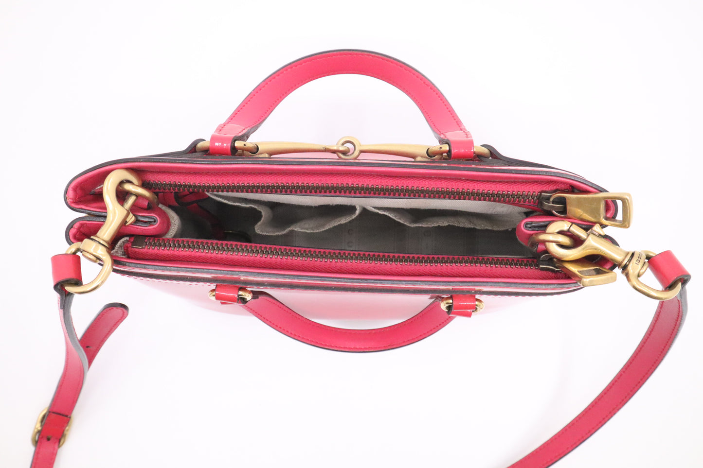 Gucci Horsebit Handbag in Pink Patent Leather