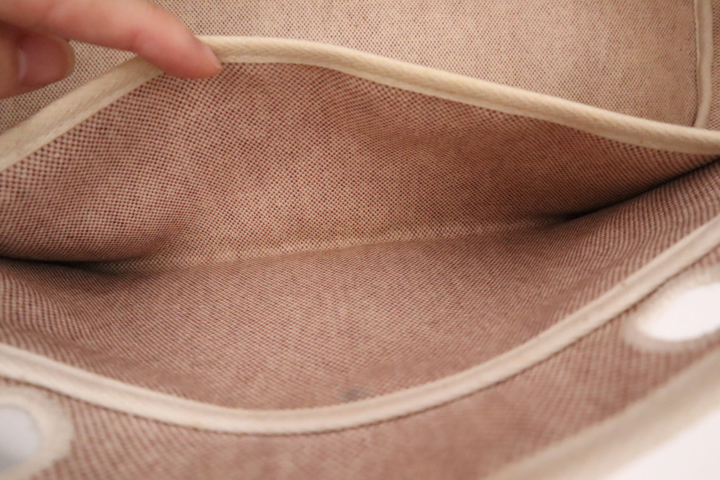 Hermes Herbag Cabas in Brown Canvas