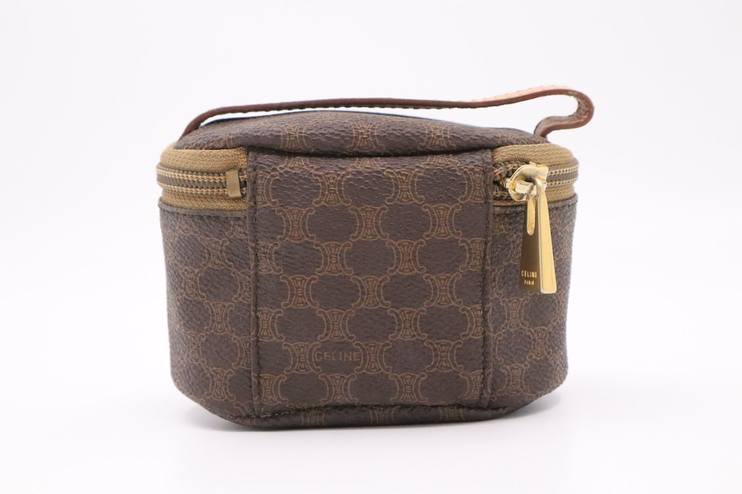 Celine Mini Vanity Case in Brown Macadam Canvas
