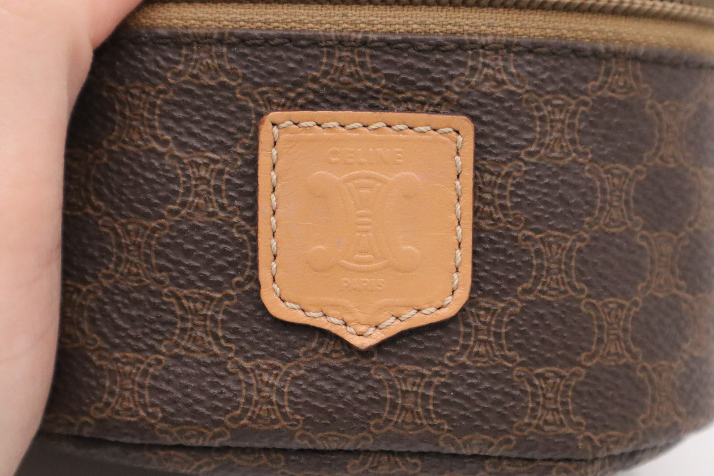 Celine Mini Vanity Case in Brown Macadam Canvas