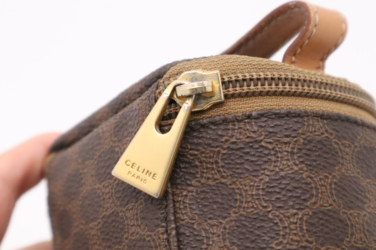 Celine Mini Vanity Case in Brown Macadam Canvas