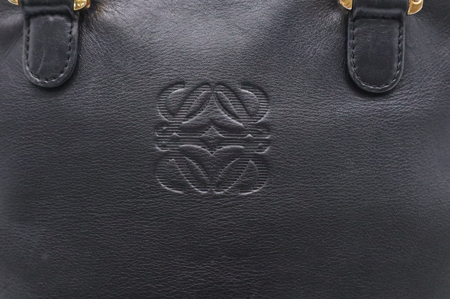 Loewe Dome Handbag in Black Leather