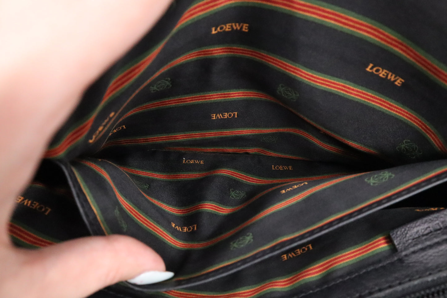 Loewe Dome Handbag in Black Leather