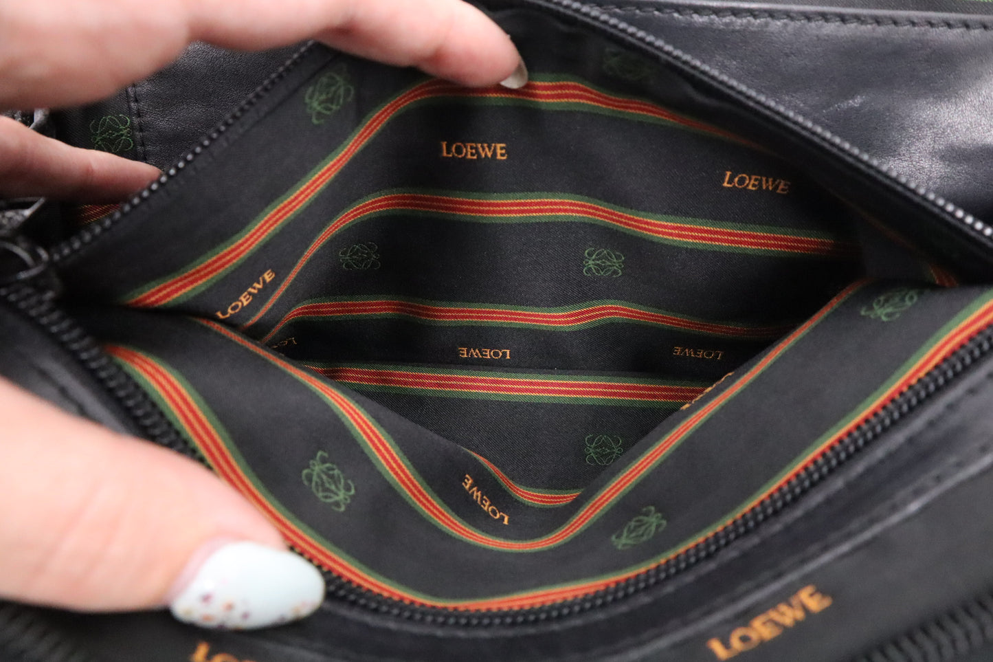 Loewe Dome Handbag in Black Leather