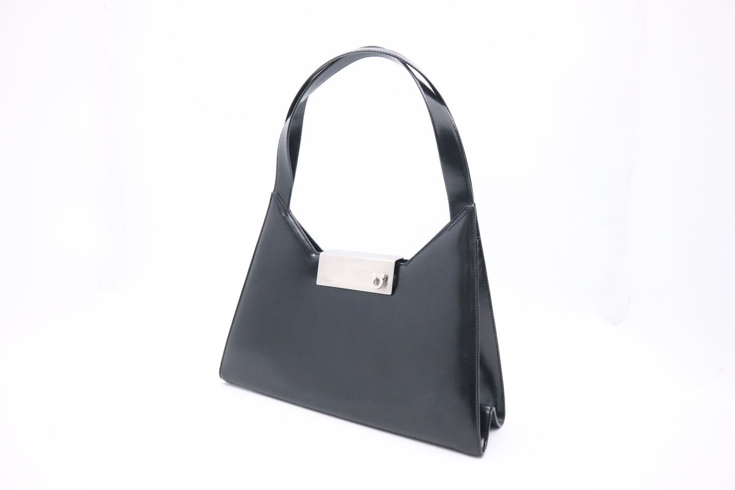 Ferragamo Shoulder Bag in Black Leather