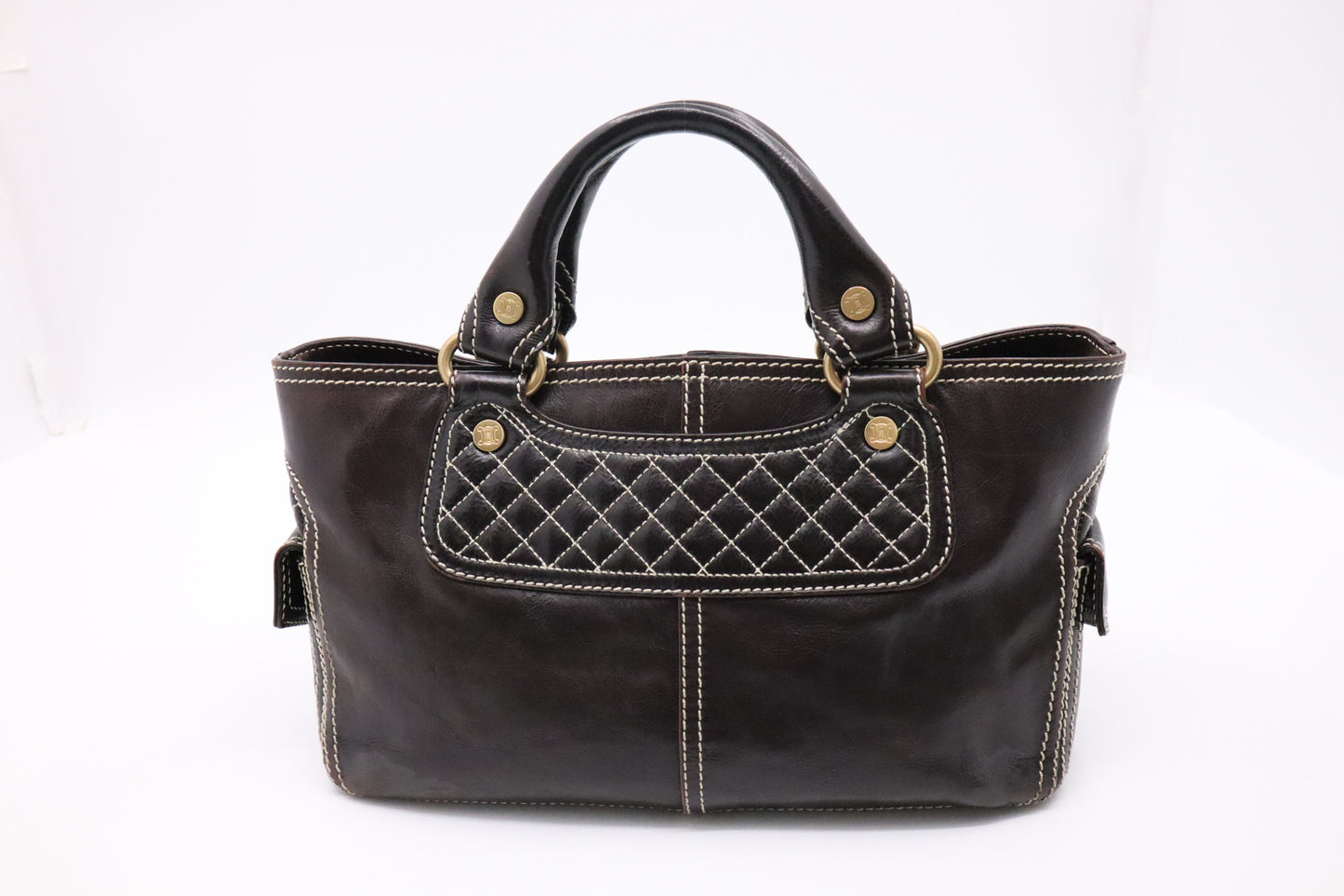 Celine Boogie Bag in Dark Brown Leather