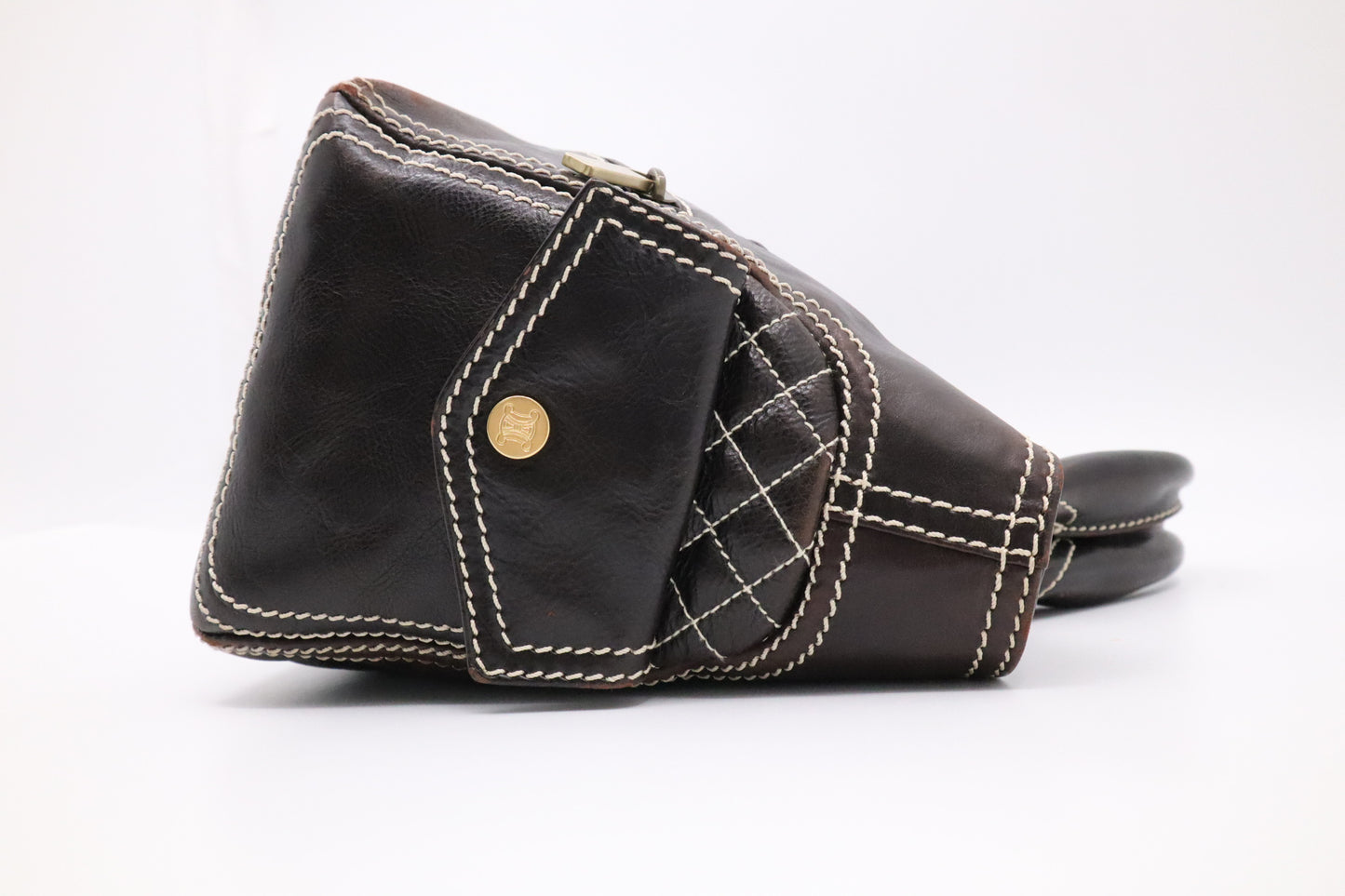 Celine Boogie Bag in Dark Brown Leather