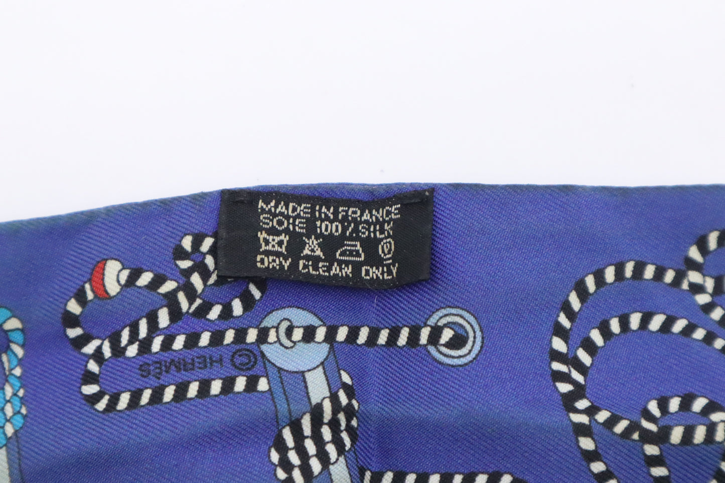 Hermes 'Cordages' Twilly in Blue Silk