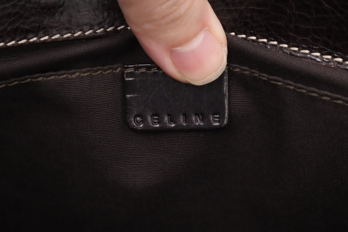 Celine Boogie Bag in Dark Brown Leather