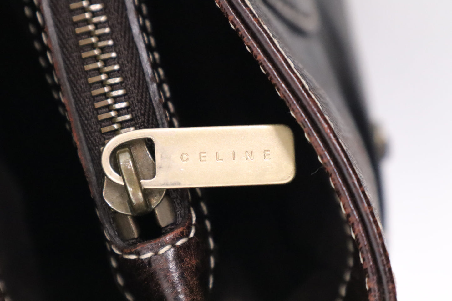 Celine Boogie Bag in Dark Brown Leather