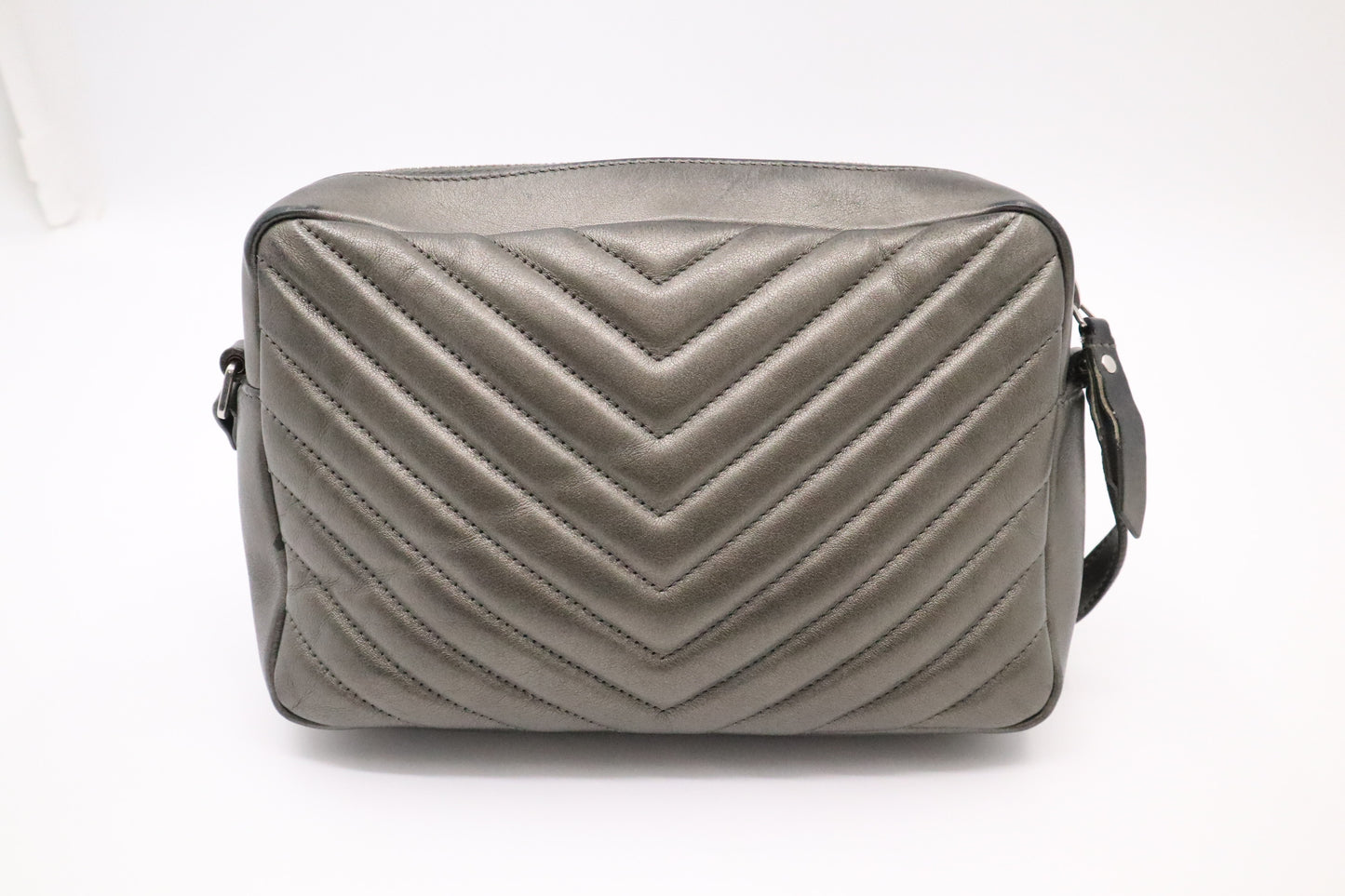 YSL Saint Laurent Lou Camera Bag in Pewter Leather