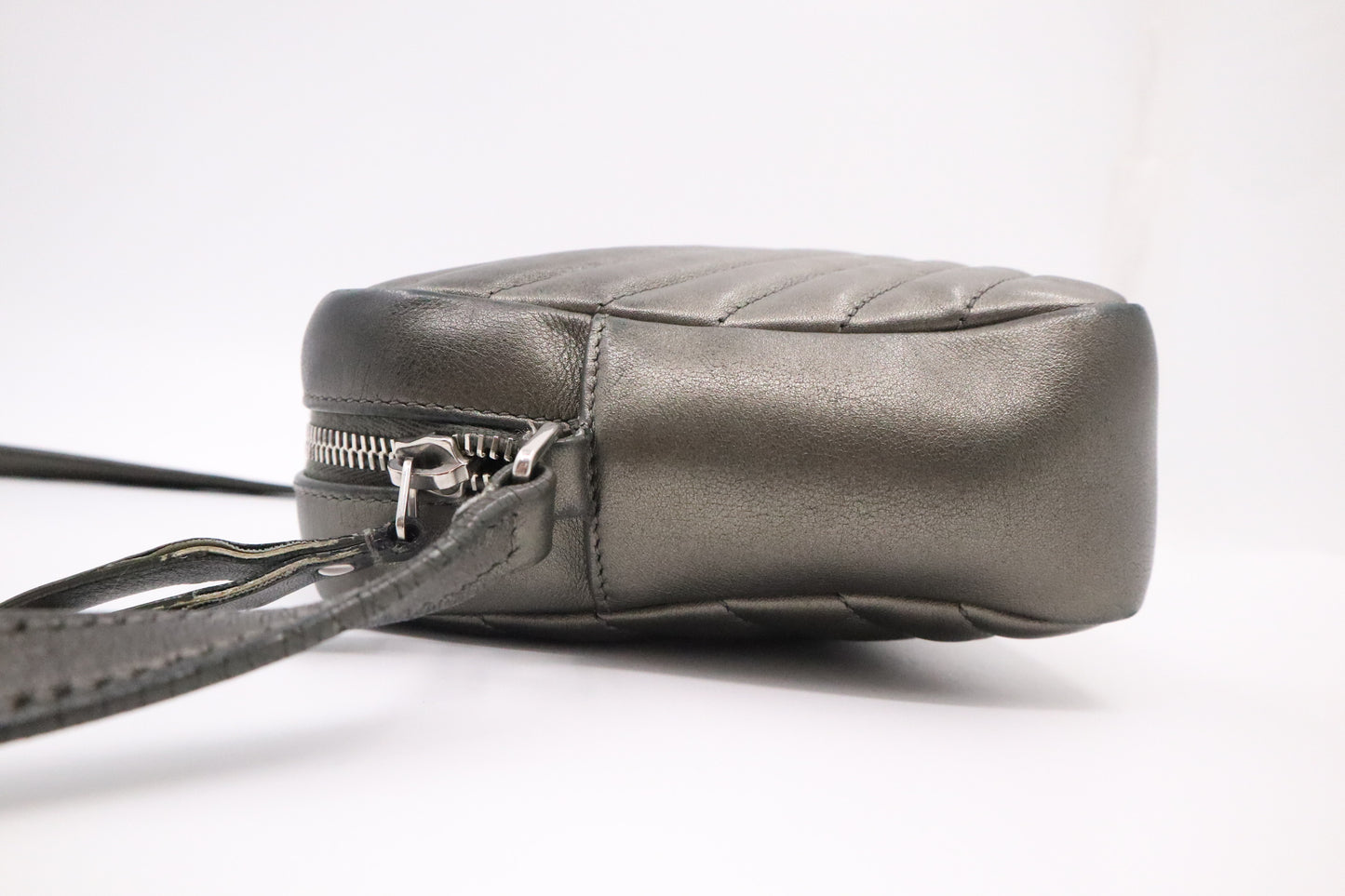 YSL Saint Laurent Lou Camera Bag in Pewter Leather