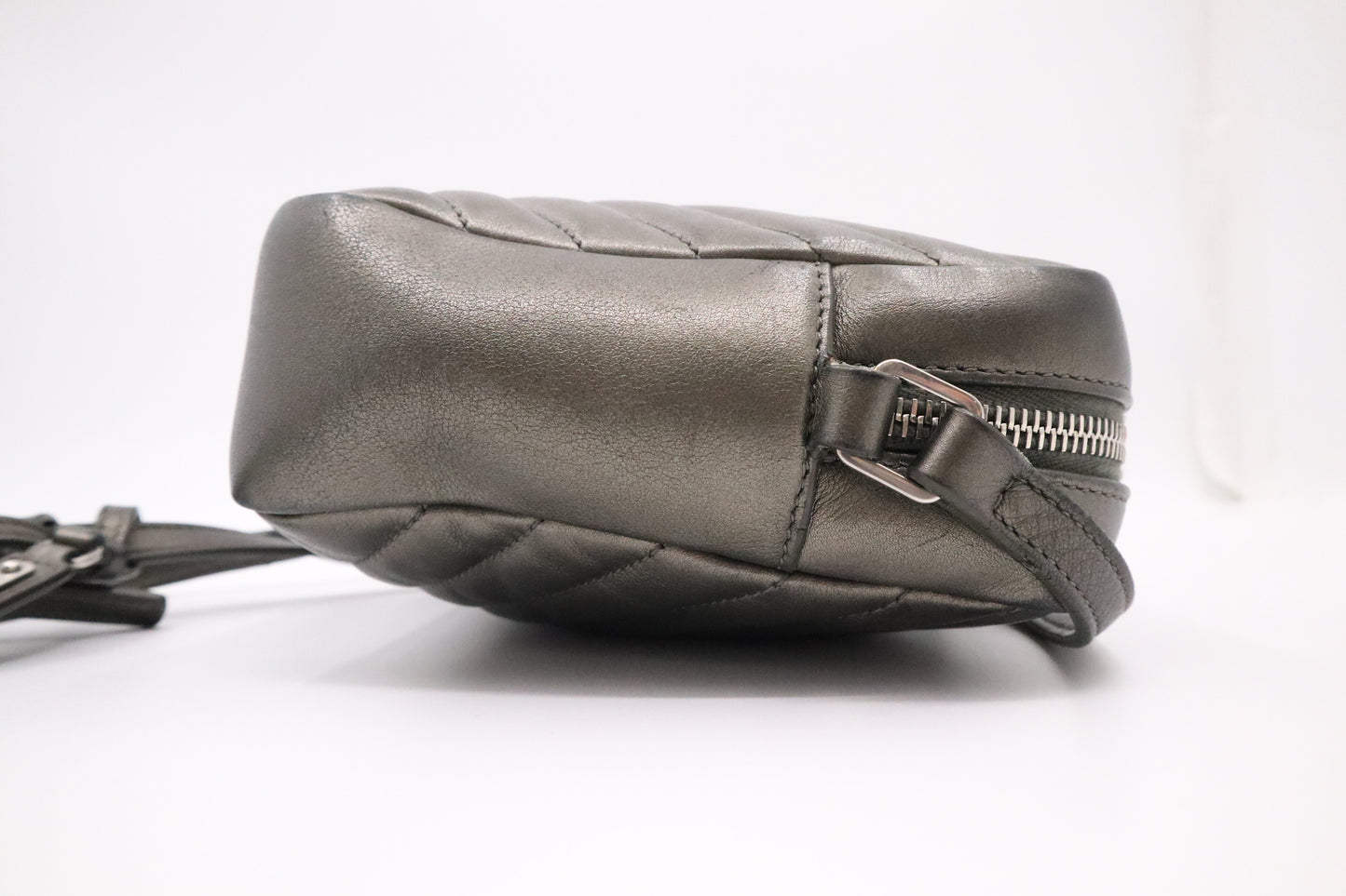 YSL Saint Laurent Lou Camera Bag in Pewter Leather