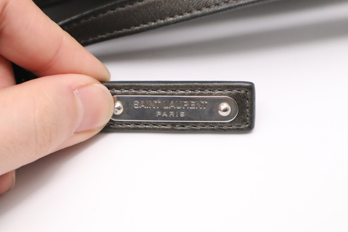 YSL Saint Laurent Lou Camera Bag in Pewter Leather