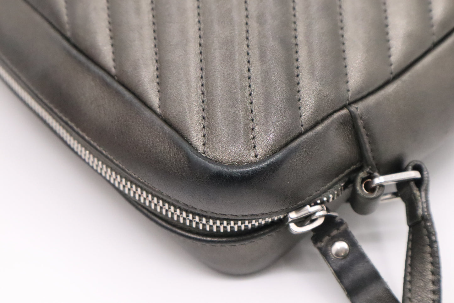 YSL Saint Laurent Lou Camera Bag in Pewter Leather