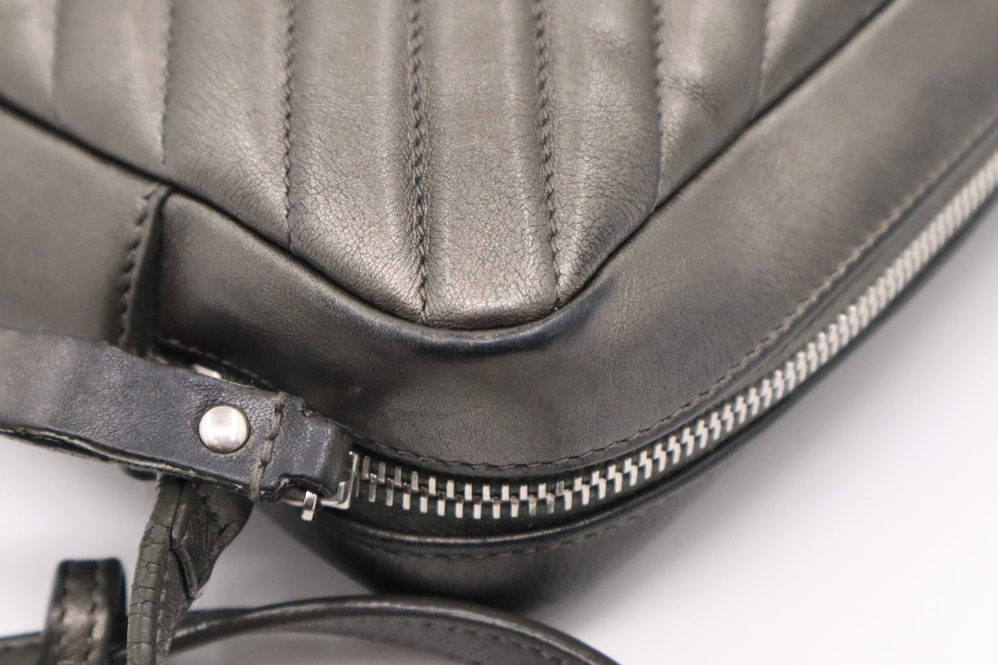 YSL Saint Laurent Lou Camera Bag in Pewter Leather