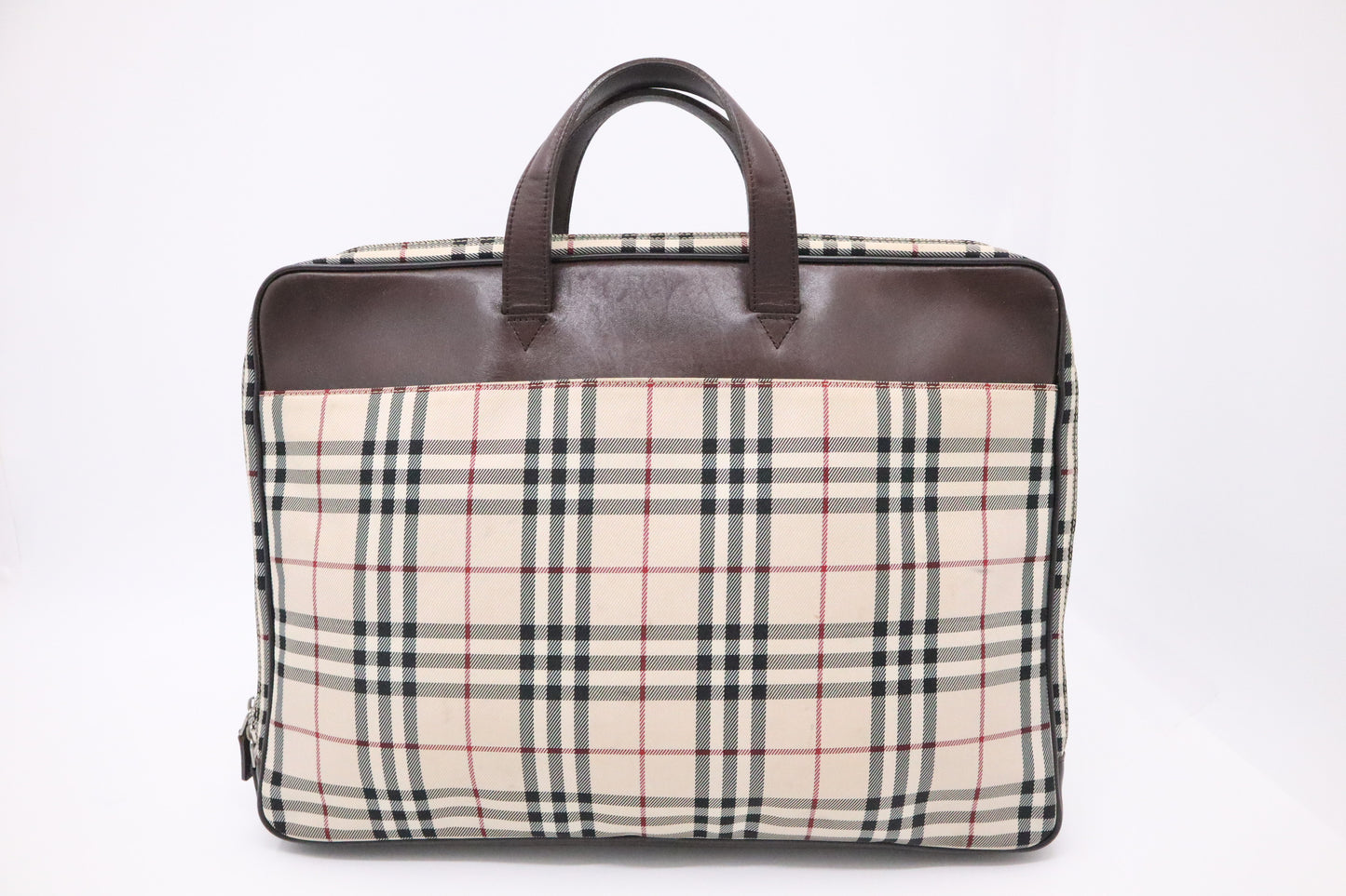 Burberry Business Bag in Beige Check Canvas