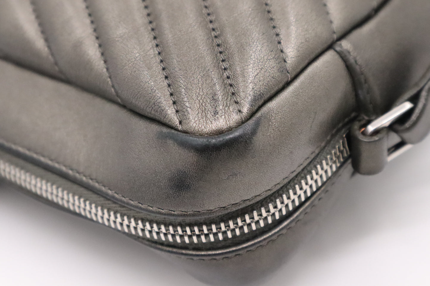 YSL Saint Laurent Lou Camera Bag in Pewter Leather