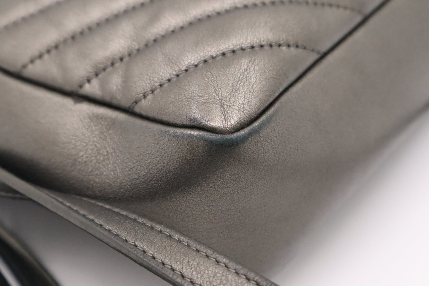 YSL Saint Laurent Lou Camera Bag in Pewter Leather