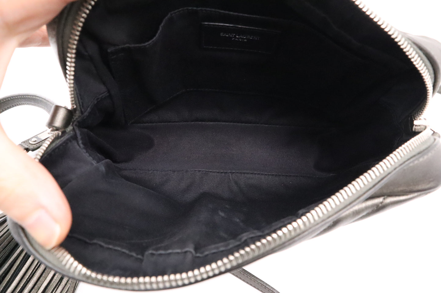 YSL Saint Laurent Lou Camera Bag in Pewter Leather