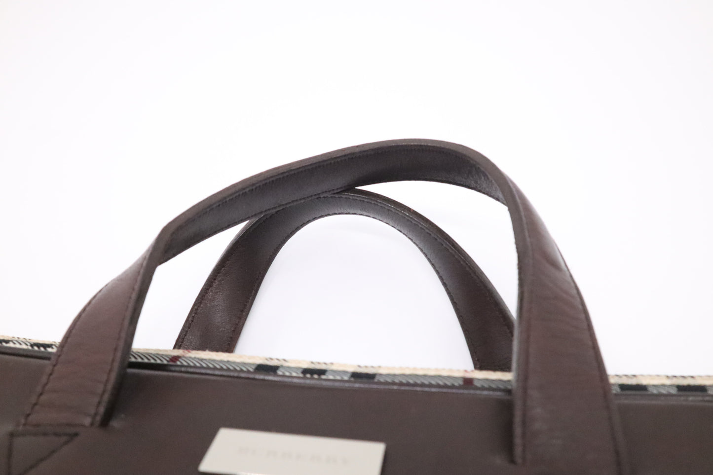 Burberry Business Bag in Beige Check Canvas