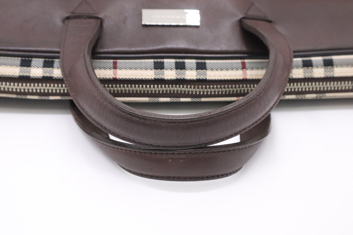 Burberry Business Bag in Beige Check Canvas