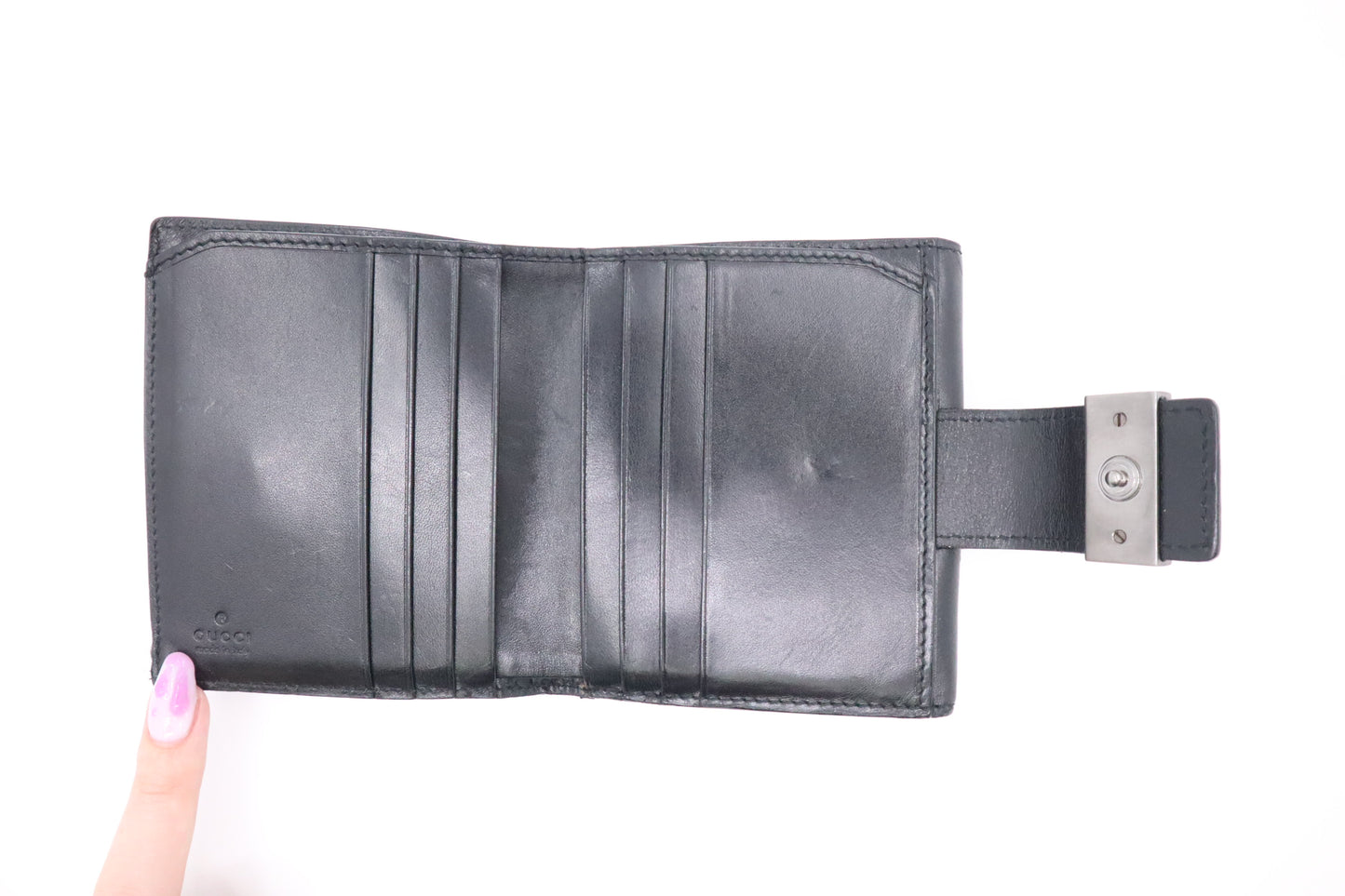 Gucci Compact Wallet in Black Leather
