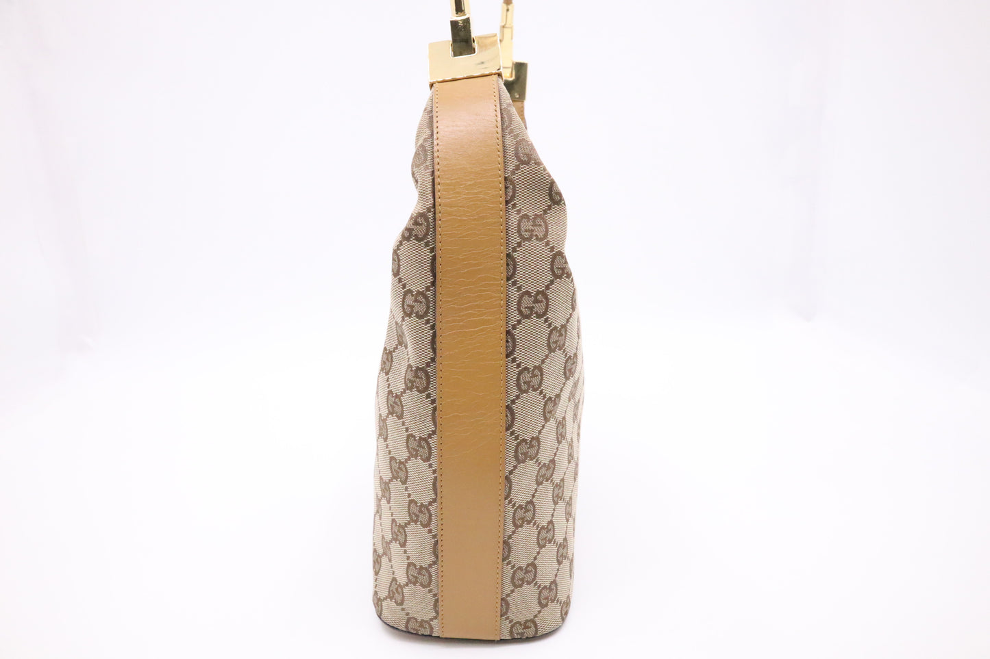 Gucci Shoulder Bag in GG Canvas & Tan Leather