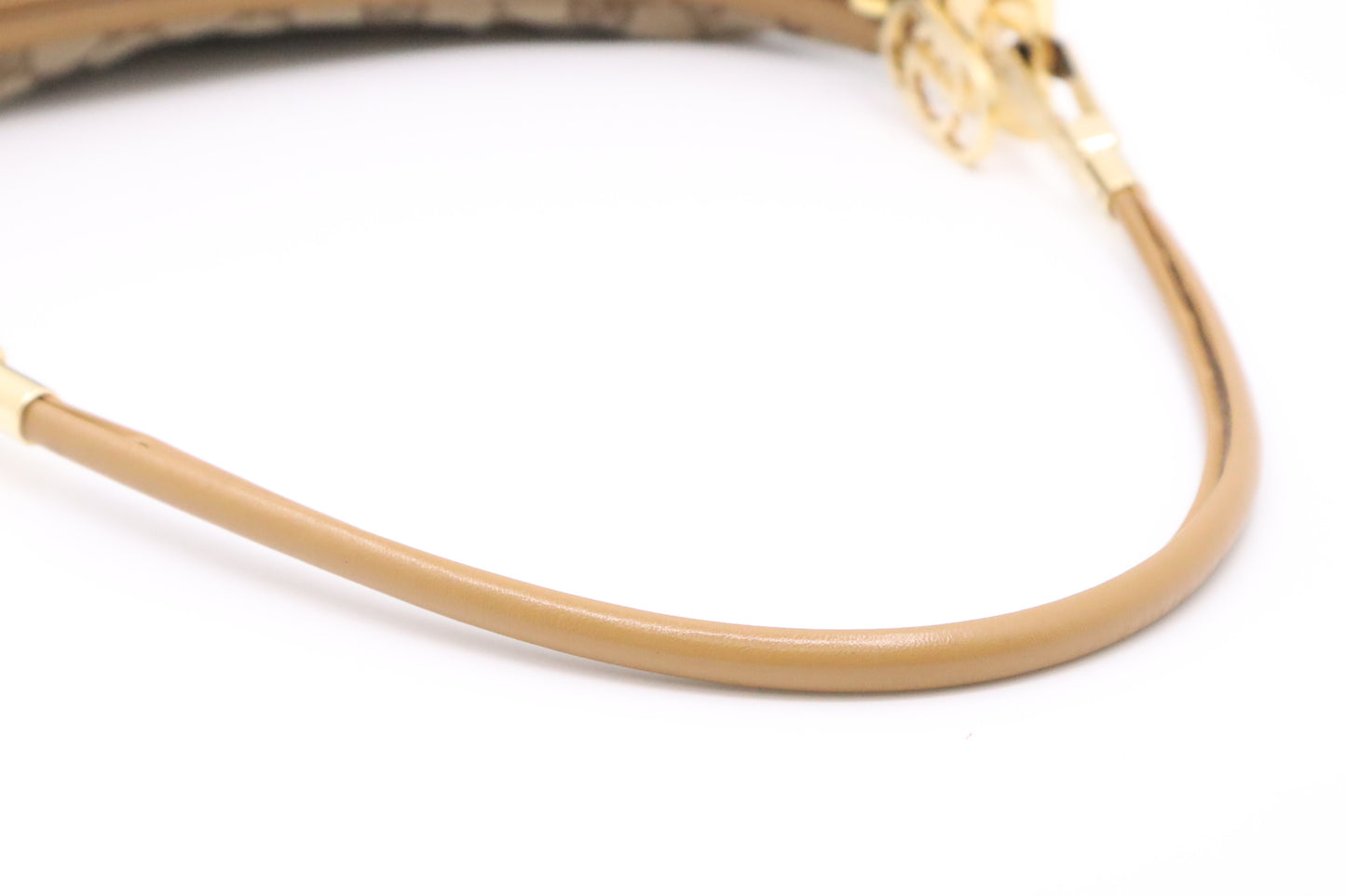 Gucci Shoulder Bag in GG Canvas & Tan Leather