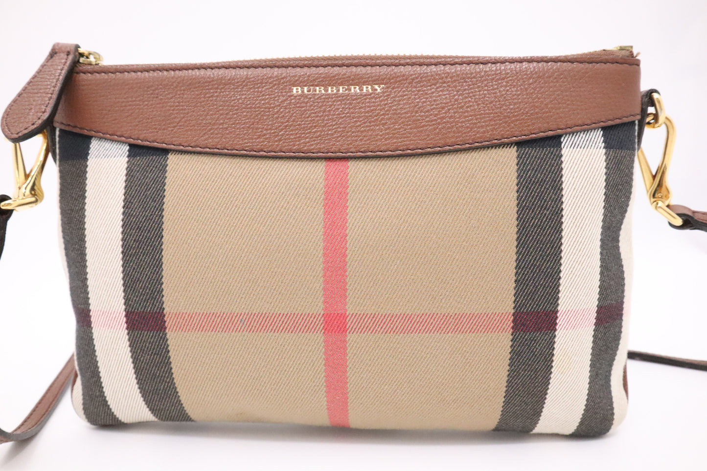 Burberry Crossbody in Brown Check Canvas