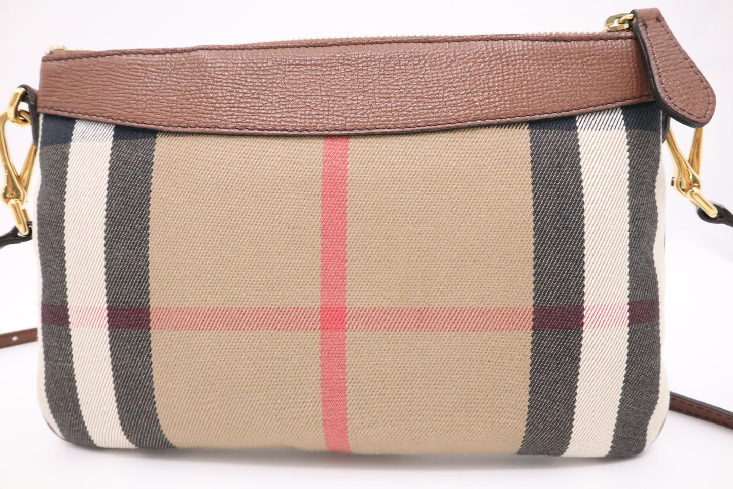 Burberry Crossbody in Brown Check Canvas
