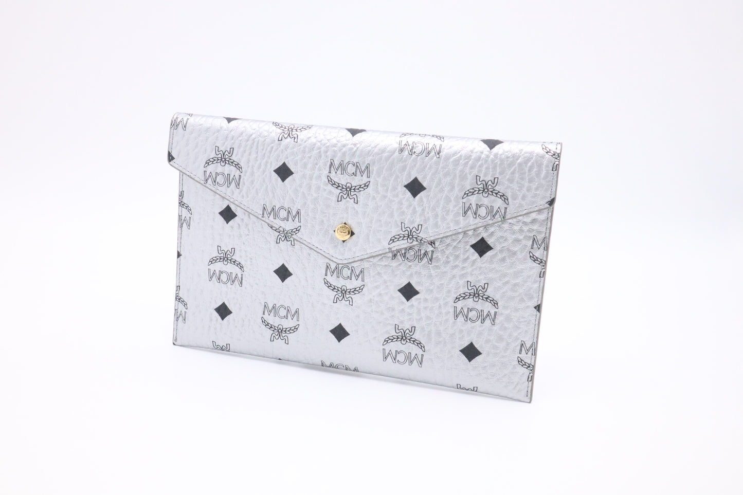 MCM Novelty Pouch in Silver Visetos Canvas