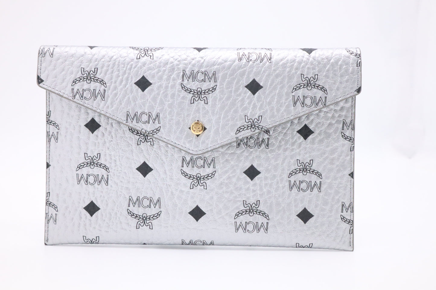 MCM Novelty Pouch in Silver Visetos Canvas
