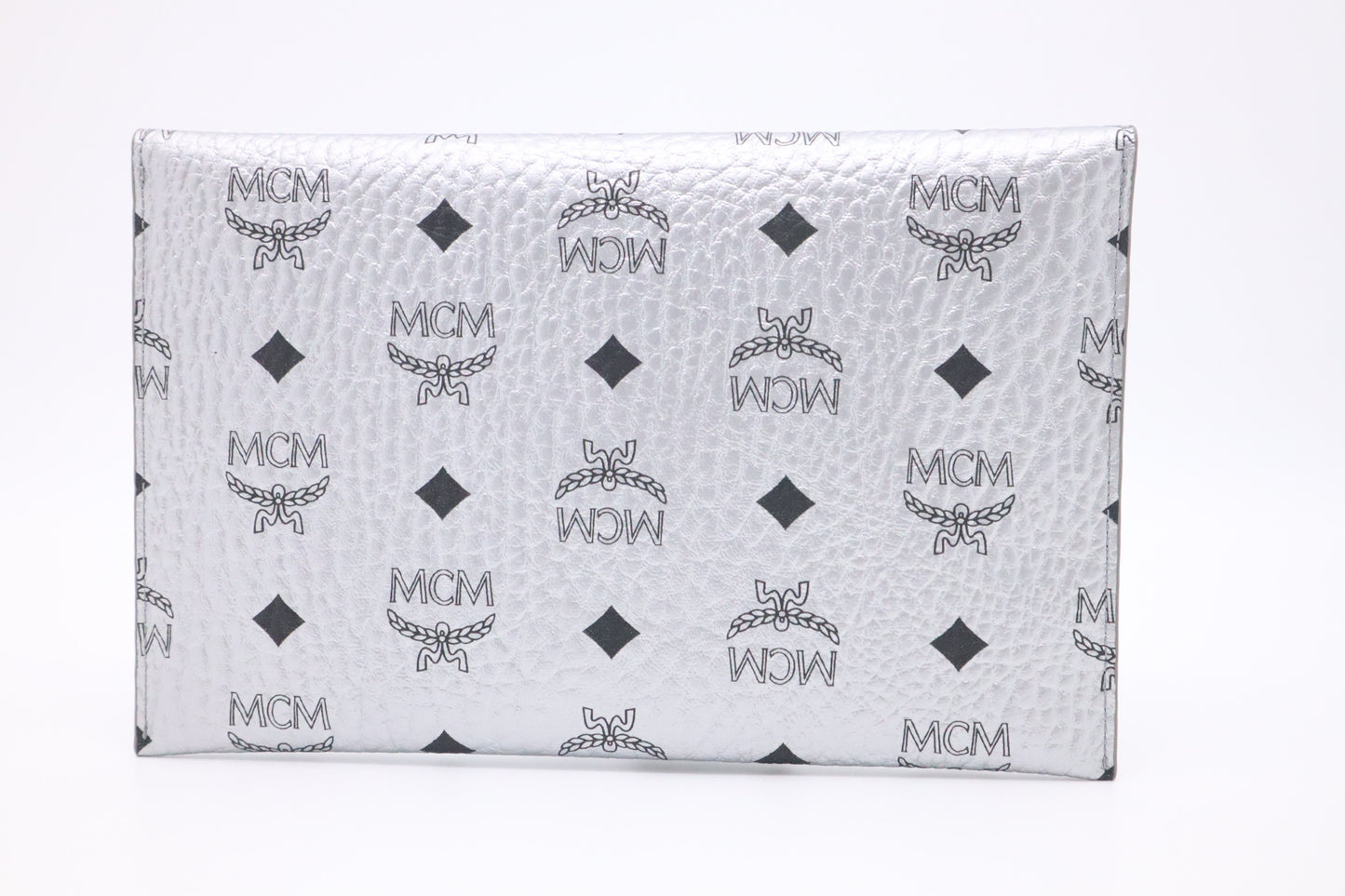 MCM Novelty Pouch in Silver Visetos Canvas