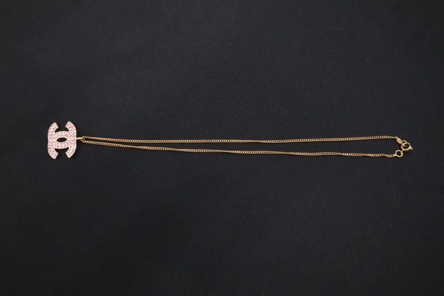 Chanel Necklace in Gold with Pink Rhinestones