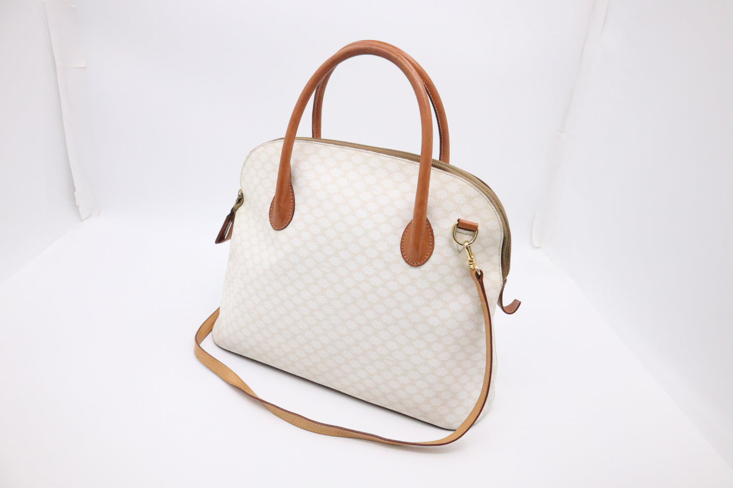 Celine Handbag in White Macadam Canvas
