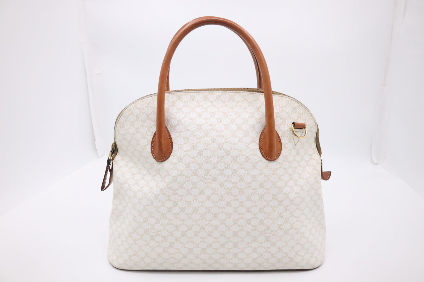 Celine Handbag in White Macadam Canvas