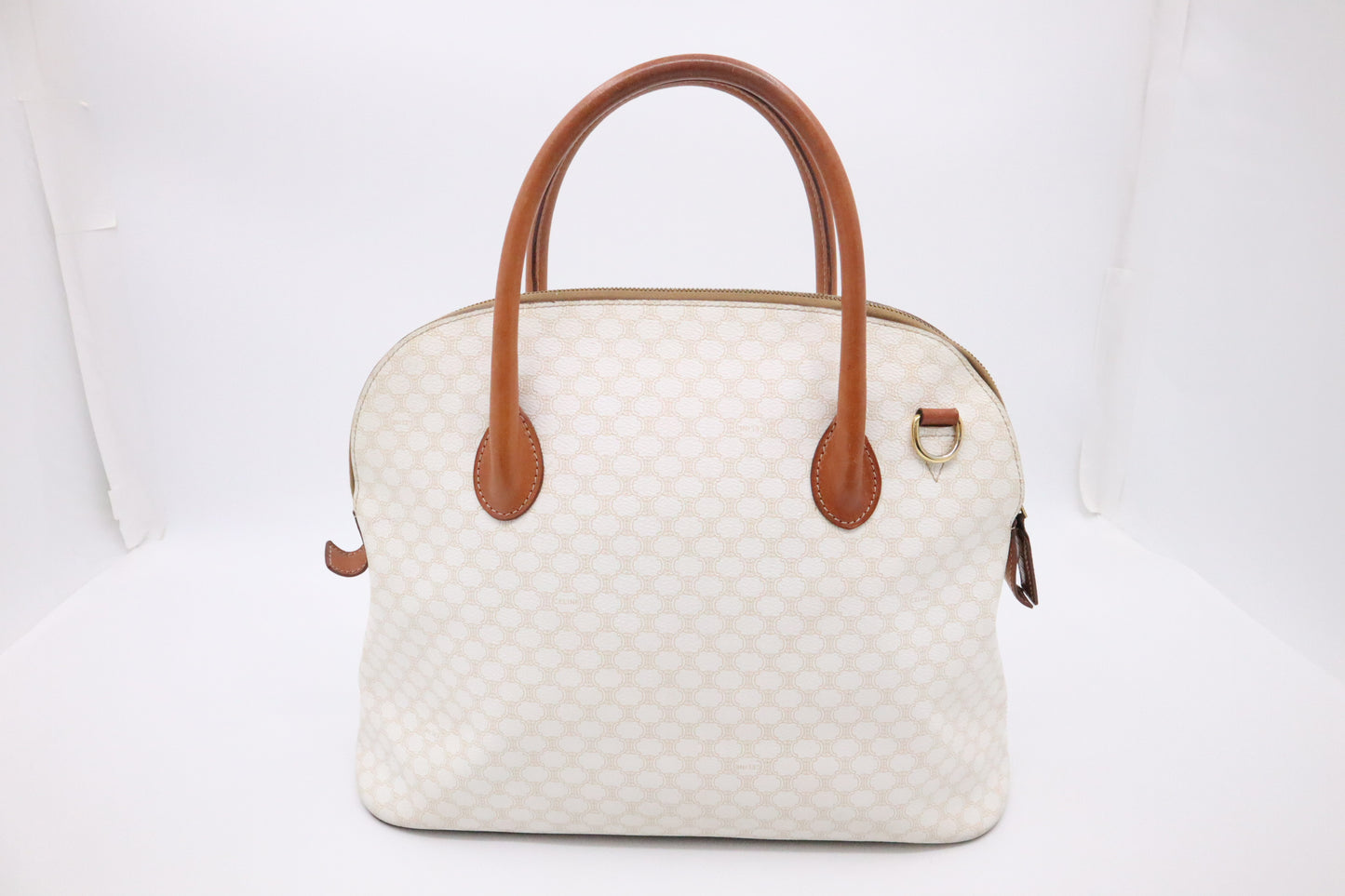 Celine Handbag in White Macadam Canvas