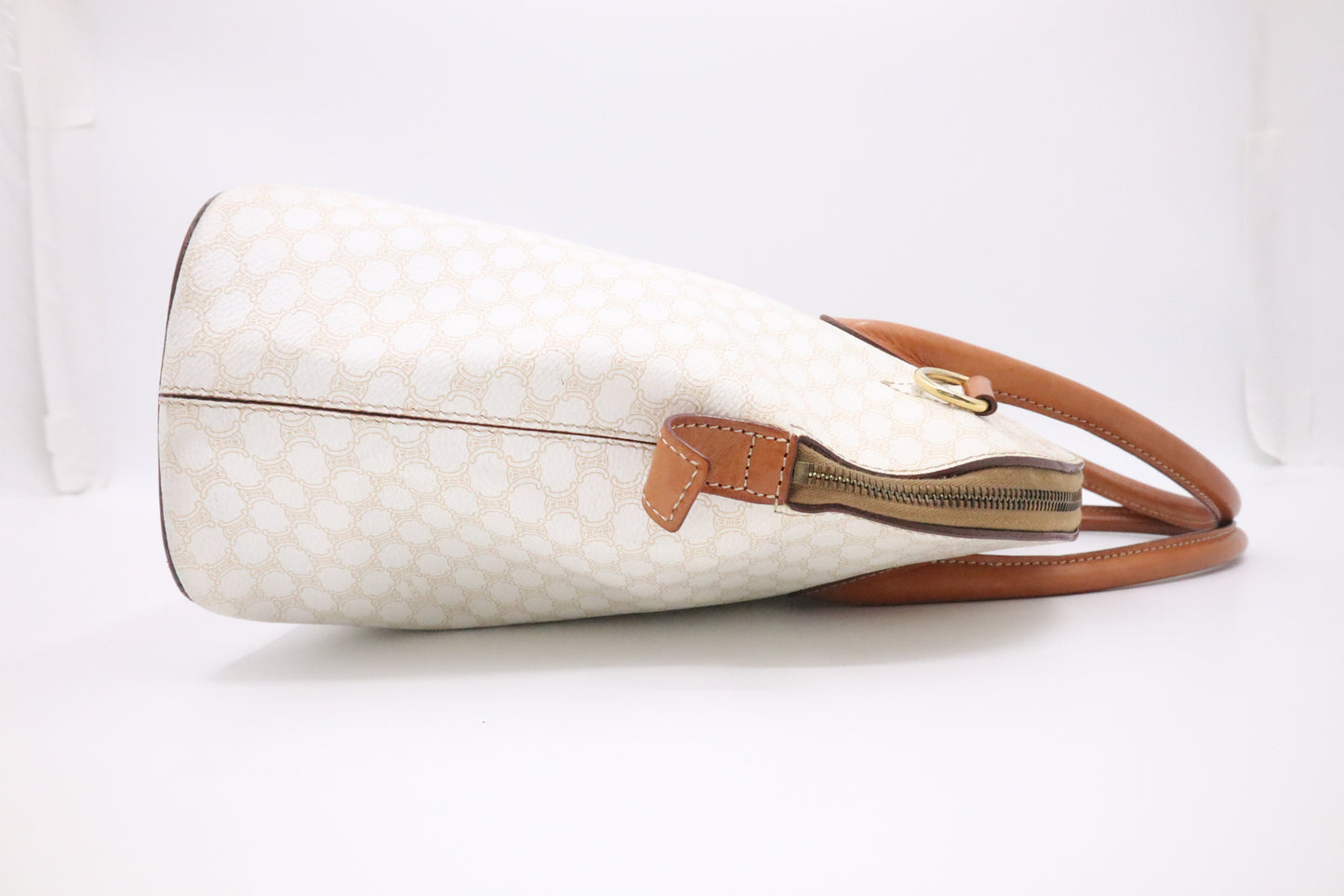 Celine Handbag in White Macadam Canvas