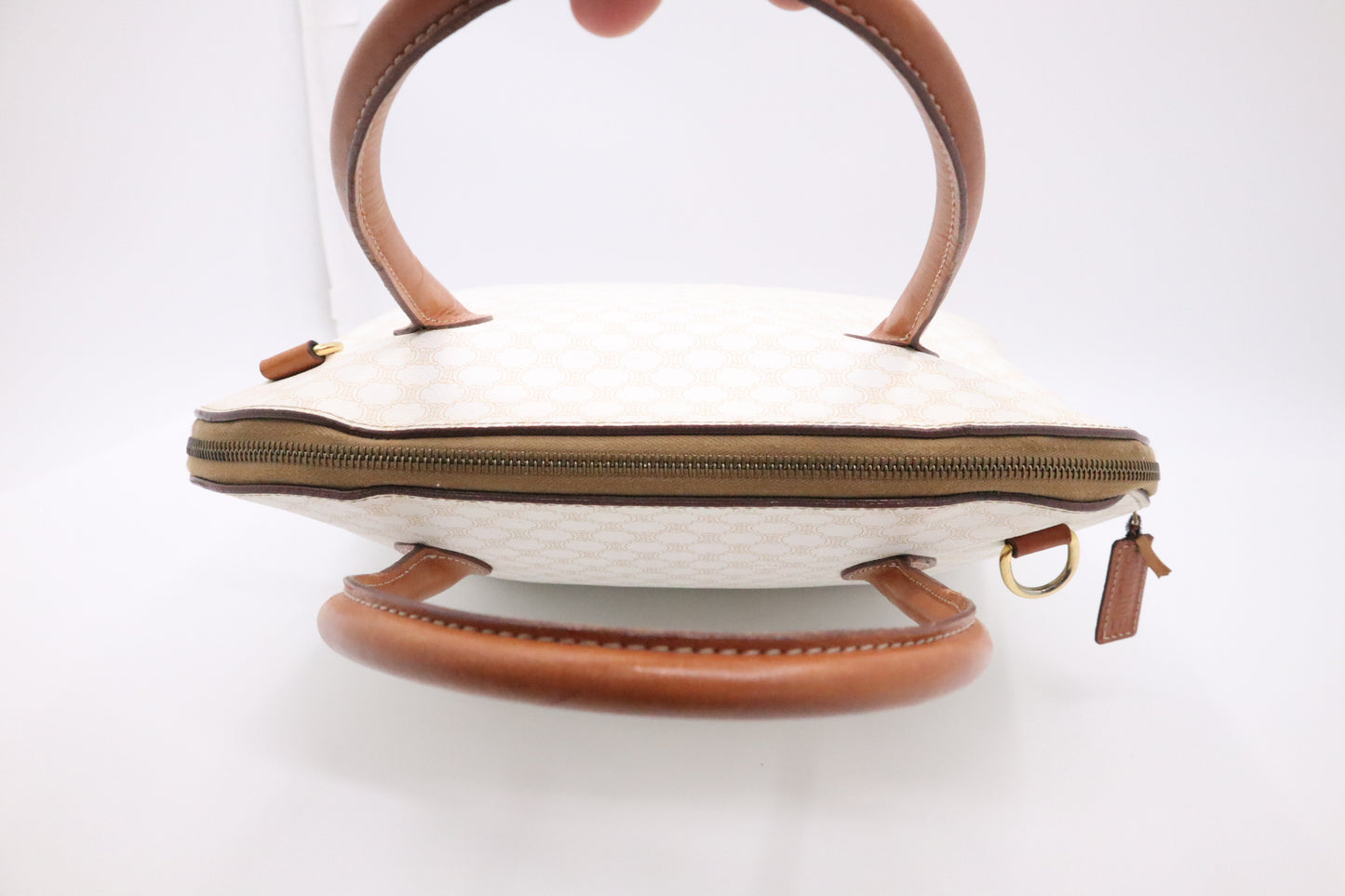 Celine Handbag in White Macadam Canvas