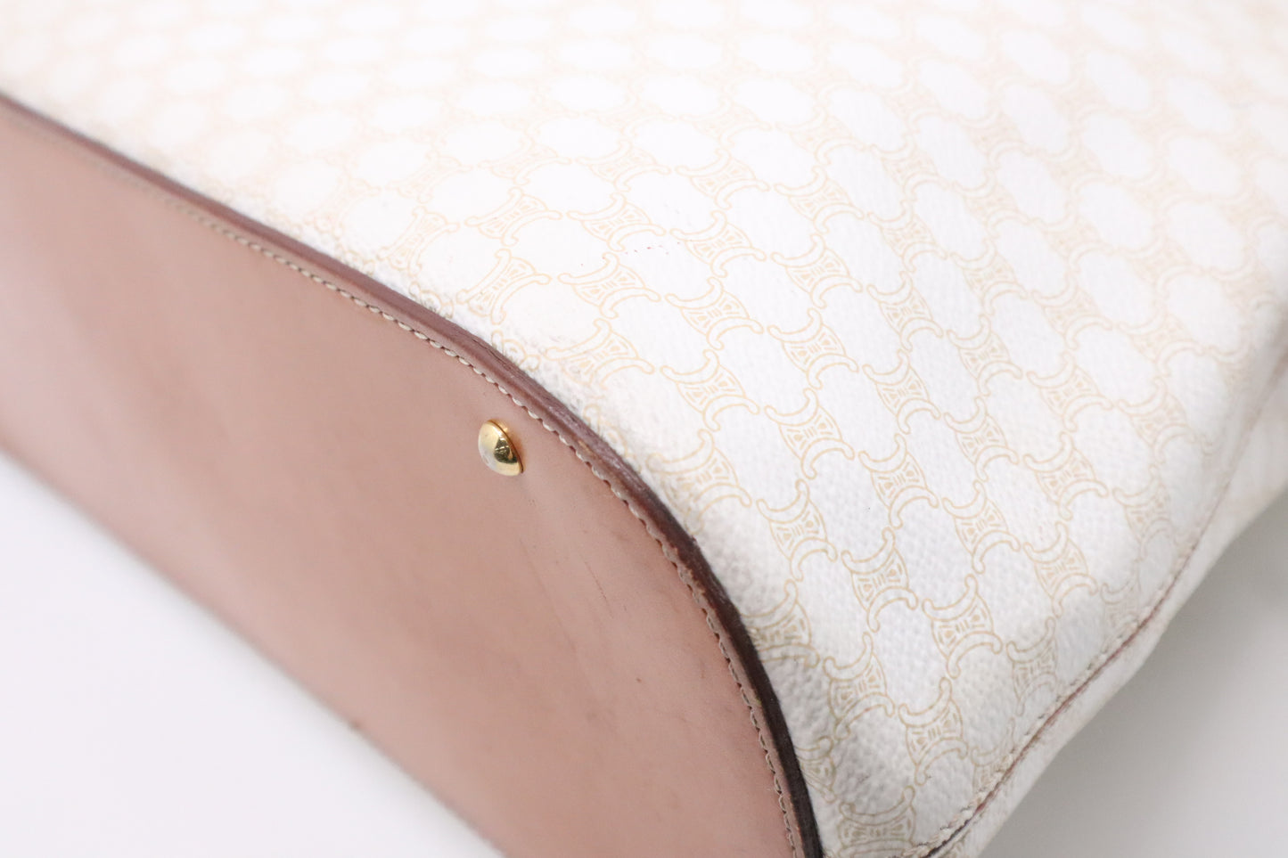 Celine Handbag in White Macadam Canvas